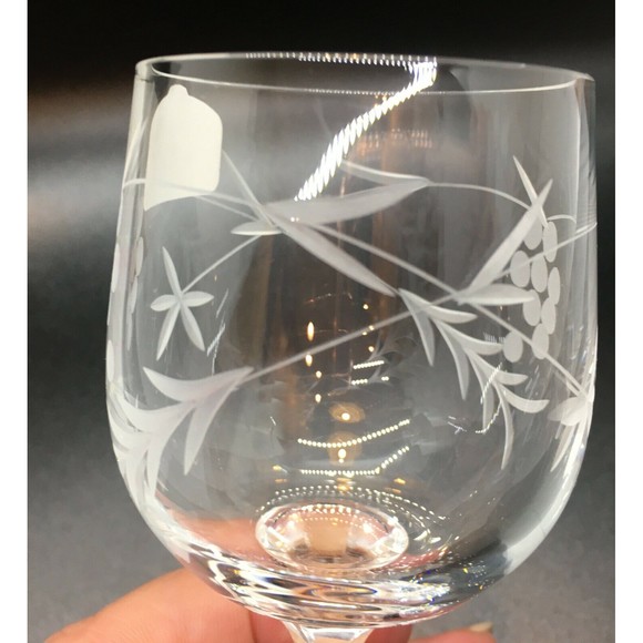 DUISKE GLASS Liqueur Cordial Glasses Set of 6 Hand Cut Irish Grape Vine NOS - Picture 6 of 11